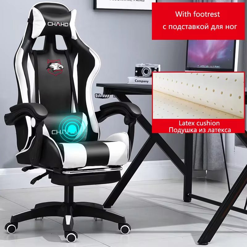 WCG Gaming Chair Computer Chair High-Quality Gaming Chair Leather Internet LOL Internet Cafe Racing Chair Office Chair Gamer New Allinoneshop-24