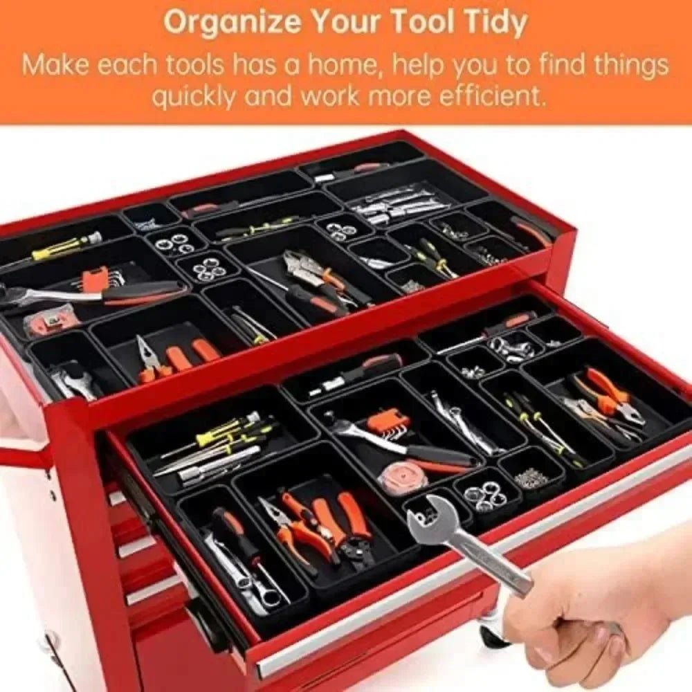 Workbench 8/16Pcs Tool Box Organizer Tray Dividers Set Cabinet Bins Tool Chest Drawer Organization Garage Hardware Tool Tray Allinoneshop-24