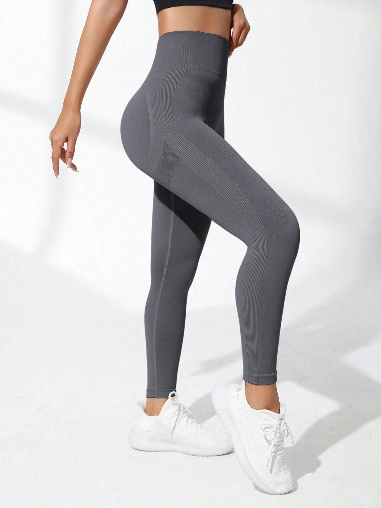 Yoga Basic Seamless High Elasticity Sports Leggings, Fashionable Solid Color Suitable for Summer Allinoneshop-24