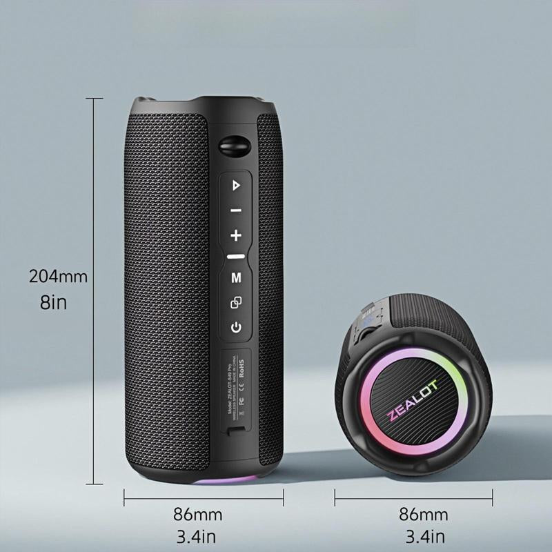 ZEALOT S49Pro Wireless Portable Speaker, 20W High Power Long Endurance Waterproof Speaker with RGB Light Effect, Rechargeable Speaker, High Power Speaker, Bluetooth-Compatible Speaker for Indoor, Outdoor, Hiking, Camping Allinoneshop-24