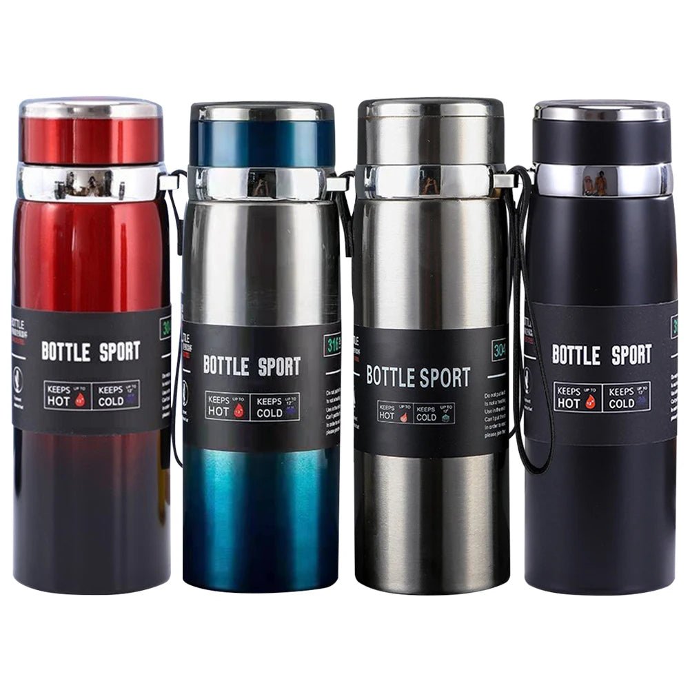 1000Ml Thermal Water Bottle with Handle Insulated Thermal Bottle Large Capacity Vacuum Double Insulation Cup for Hot Cold Drinks Allinoneshop-24