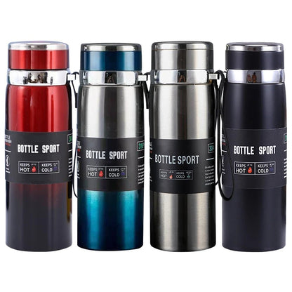 1000Ml Thermal Water Bottle with Handle Insulated Thermal Bottle Large Capacity Vacuum Double Insulation Cup for Hot Cold Drinks Allinoneshop-24