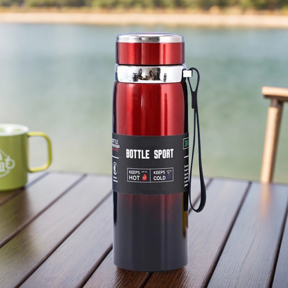 1000Ml Thermal Water Bottle with Handle Insulated Thermal Bottle Large Capacity Vacuum Double Insulation Cup for Hot Cold Drinks Allinoneshop-24