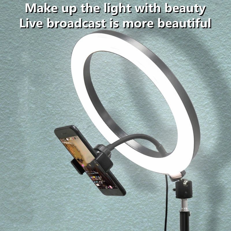 10/8/6/12 Inch Self - Timer Ring Light Photography Fill Light LED Ring Light Kit for Video Recording and Live Broadcast Equipment - Allinoneshop - 24