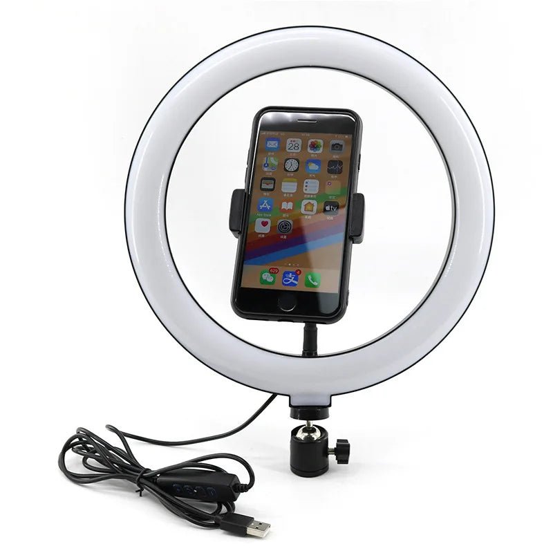 10/8/6/12 Inch Self - Timer Ring Light Photography Fill Light LED Ring Light Kit for Video Recording and Live Broadcast Equipment - Allinoneshop - 24