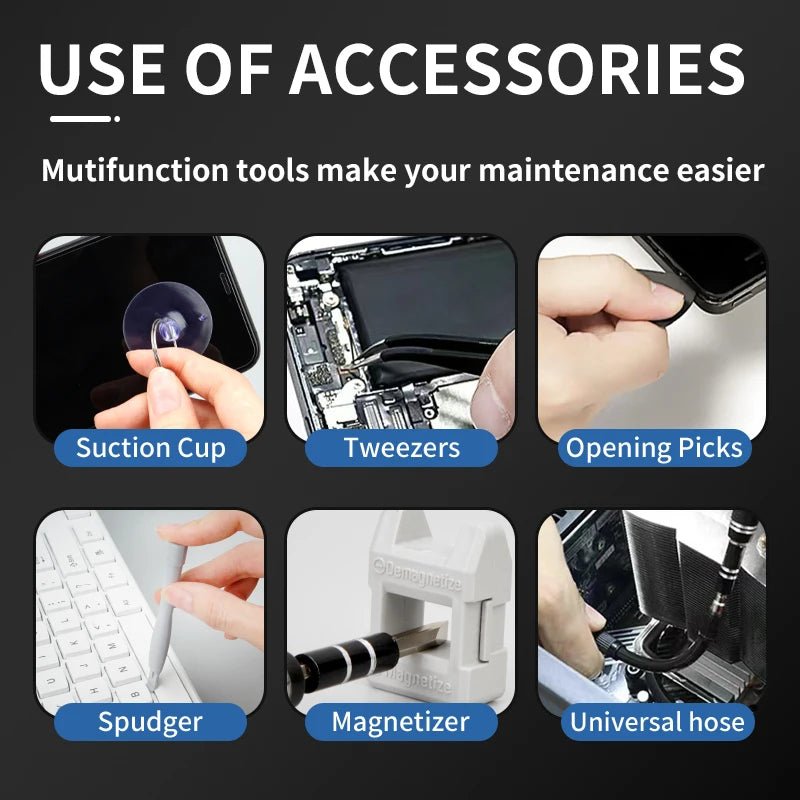 116 in 1 Precision Screwdriver Set Magnetic Torx Phillips Hex Drill Bits Triple Layer Flip Cover Portable Repair Tool Kit Allinoneshop-24