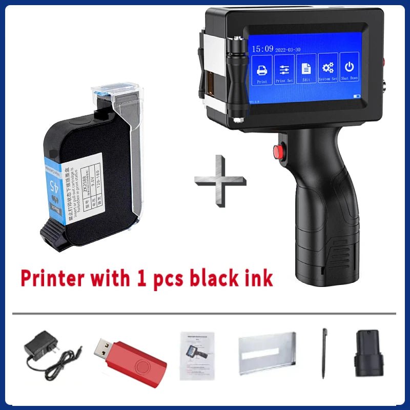 12.7MM Portable Handheld Inkjet Printer Production Date Barcode Label Coding Machine Batch Number QR Permanent Quick Drying Allinoneshop-24