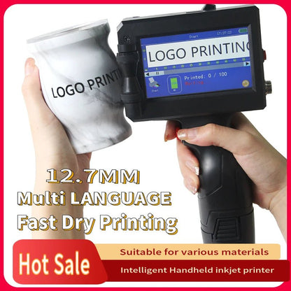 12.7MM Portable Handheld Inkjet Printer Production Date Barcode Label Coding Machine Batch Number QR Permanent Quick Drying Allinoneshop-24