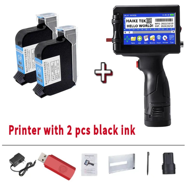 12.7MM Portable Handheld Inkjet Printer Production Date Barcode Label Coding Machine Batch Number QR Permanent Quick Drying Allinoneshop-24