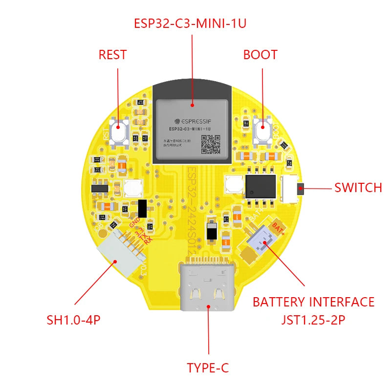 1.28 Inch IPS Smart Display ESP32 for Arduino LVGL WIFI&Bluetooth Development Board 240*240 LCD TFT Module with Touch WROOM - Allinoneshop-24
