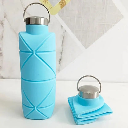 1Pc 750Ml Collapsible Water Bottle Leakproof Valve Reusable Silicone Foldable Travel Water Bottle for Gym Camping Hiking Travel Allinoneshop-24