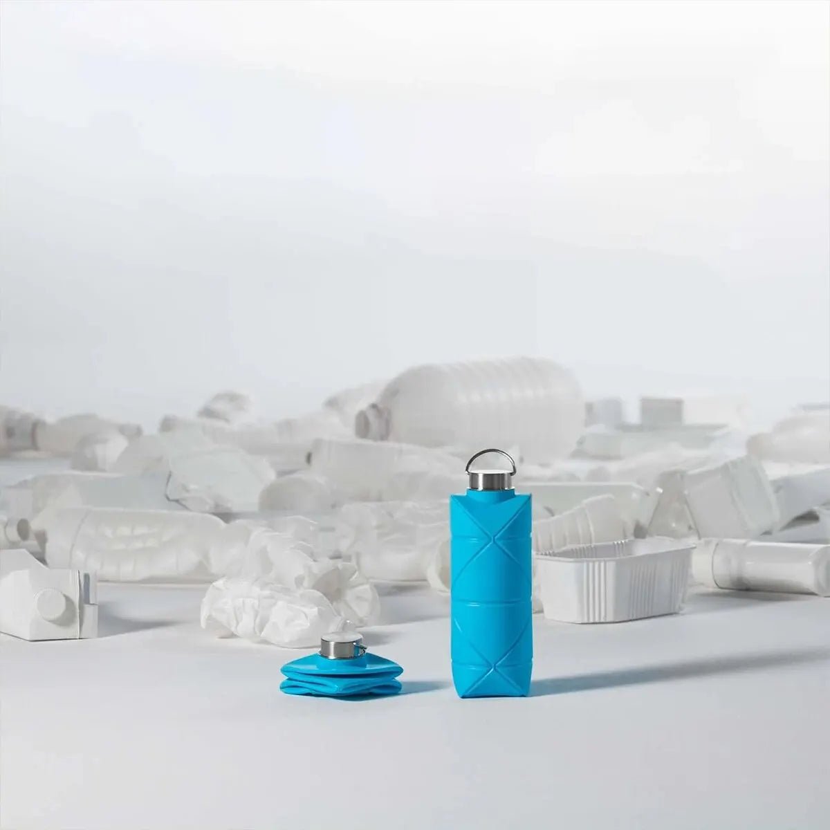 1Pc 750Ml Collapsible Water Bottle Leakproof Valve Reusable Silicone Foldable Travel Water Bottle for Gym Camping Hiking Travel Allinoneshop-24