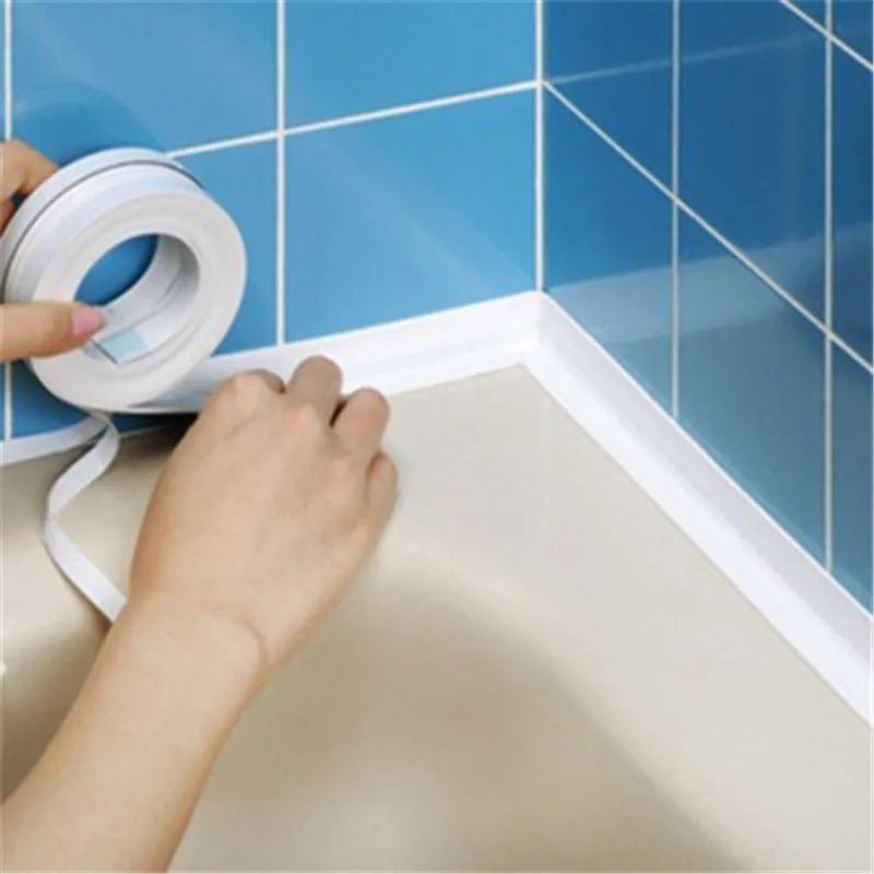1Pc Bathroom Waterproof Wall Stickers Sealing Tapes PVC Adhesive Sealing Strips Sink Edge Tape Kitchen Bathroom Accessories Allinoneshop-24
