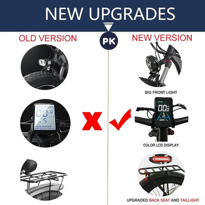 2000W Fat Tire Electric Bike 48V 22Ah 26" Electric Mountain Bikes 55Km/H Ebike for Adults 21 Speed Hydraulic Brakes Allinoneshop-24