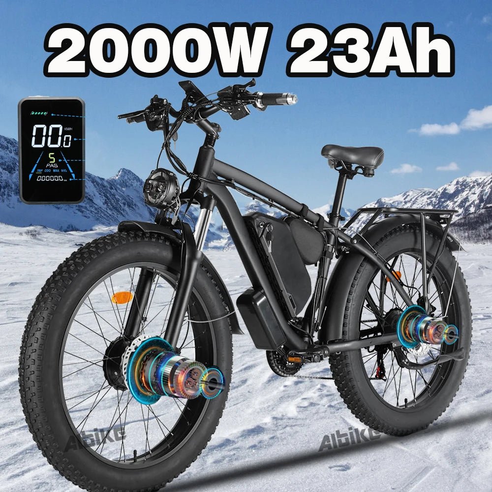 2000W Fat Tire Electric Bike 48V 22Ah 26" Electric Mountain Bikes 55Km/H Ebike for Adults 21 Speed Hydraulic Brakes Allinoneshop-24