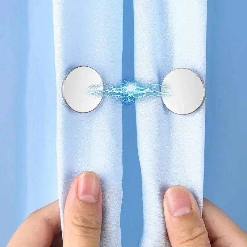 20/1Pairs Curtain Magnetic Button Nail Free Detachable Window Curtain Close Magnet Buckle Adjustment Curtain Clip Accessories Allinoneshop-24