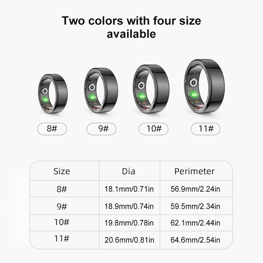 2024 NEW R02 Smart Ring Multifunctional Step Health Tracker Heart Rate Blood Oxygen Monitor Waterproof Men Women Sleep Fitness Allinoneshop-24