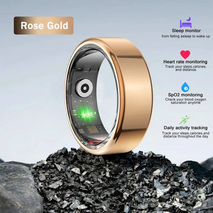 2024 NEW R02 Smart Ring Multifunctional Step Health Tracker Heart Rate Blood Oxygen Monitor Waterproof Men Women Sleep Fitness Allinoneshop-24