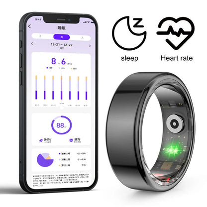 2024 NEW R02 Smart Ring Multifunctional Step Health Tracker Heart Rate Blood Oxygen Monitor Waterproof Men Women Sleep Fitness Allinoneshop-24