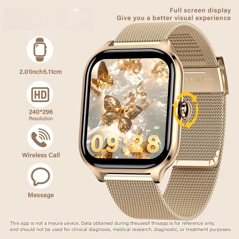 2025 New 2.01 Inch Smart Watch Man Woman Gift Full Touch Screen Sports Fitness Watch BT Call Digital Smart Watch Fashion Ladies Allinoneshop-24