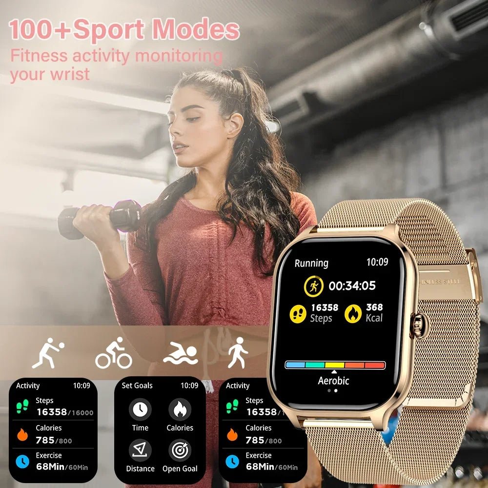 2025 New 2.01 Inch Smart Watch Man Woman Gift Full Touch Screen Sports Fitness Watch BT Call Digital Smart Watch Fashion Ladies Allinoneshop-24