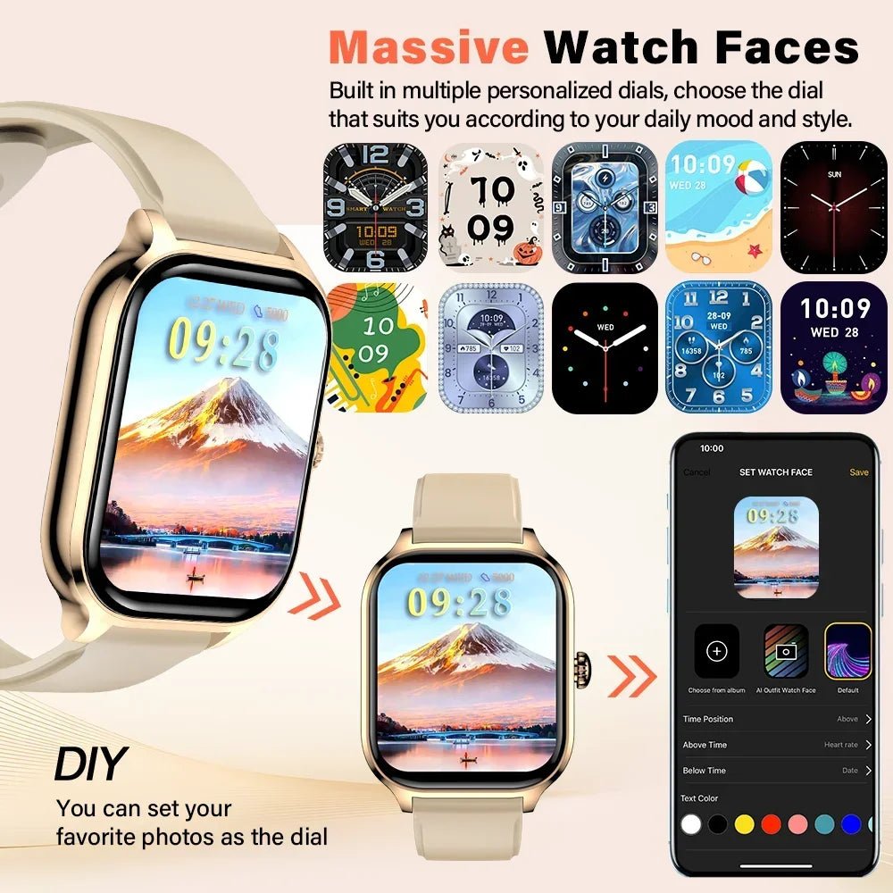2025 New 2.01 Inch Smart Watch Man Woman Gift Full Touch Screen Sports Fitness Watch BT Call Digital Smart Watch Fashion Ladies Allinoneshop-24