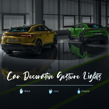 2025 New Car Gesture Lights with 3 Modes, Remote Control Car Kit, Rechargeable LED Rear Window Decoration for Expressing Emotions,Ambient Lighting Kit,Ambient Linghting Allinoneshop-24