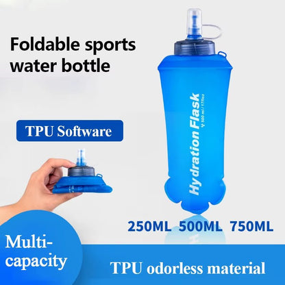 250Ml 500Ml 750Ml TPU Soft Flask Water Bottle Ultralight Folding Collapsible Water Bottle Running Hydration Pack Waist Bag Vest Allinoneshop-24