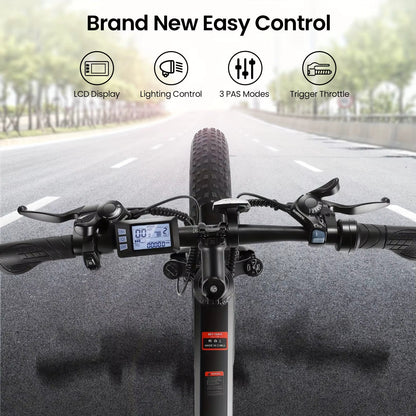26" X 4.0 Fat Tire Ebike for Adult with High Speed 500W Brushless Motor, 48V 10Ah Foldable Electric Bicycles, 20MPH Ebike Allinoneshop-24