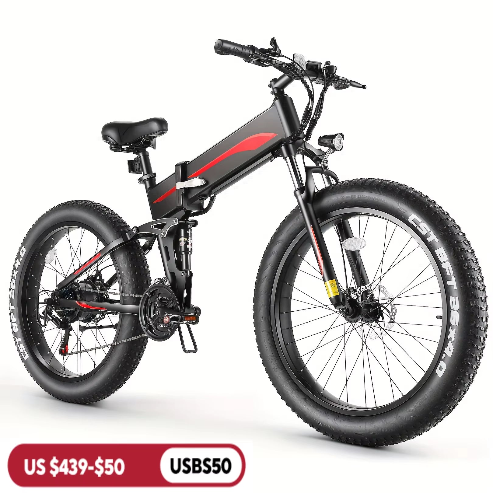 26" X 4.0 Fat Tire Ebike for Adult with High Speed 500W Brushless Motor, 48V 10Ah Foldable Electric Bicycles, 20MPH Ebike Allinoneshop-24