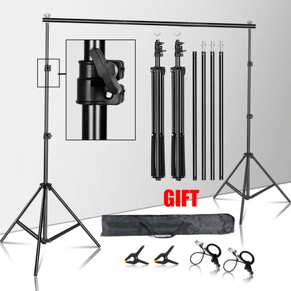 2.6X3M/8.5X10Ft Photo Video Studio Backdrop Background Stand, Adjustable Telescopic Background Support System with Carry Bag Allinoneshop-24