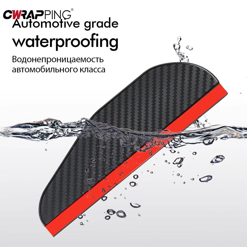 2PCS Car Rearview Mirror Rain Eyebrow Carbon Fiber Sun Visor Shade Cover Protector Clear Vision for Rain Car Mirror Accessories Allinoneshop-24