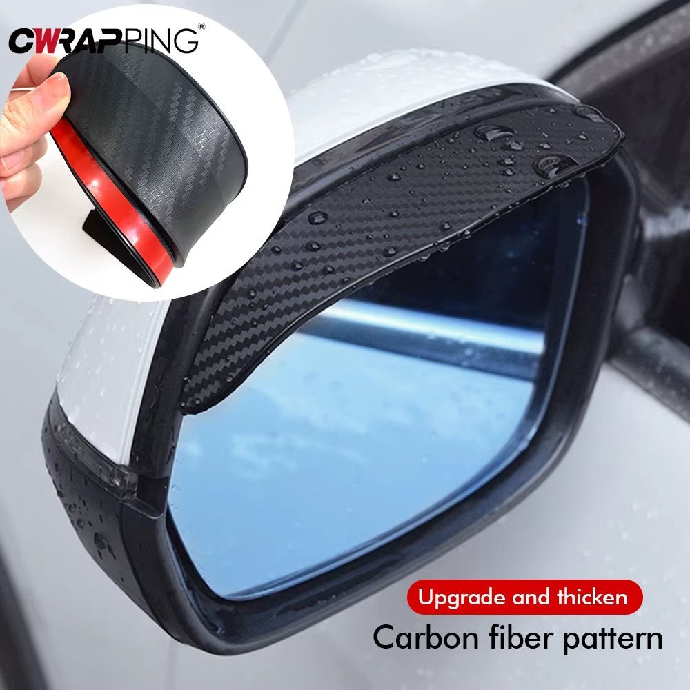 2PCS Car Rearview Mirror Rain Eyebrow Carbon Fiber Sun Visor Shade Cover Protector Clear Vision for Rain Car Mirror Accessories Allinoneshop-24