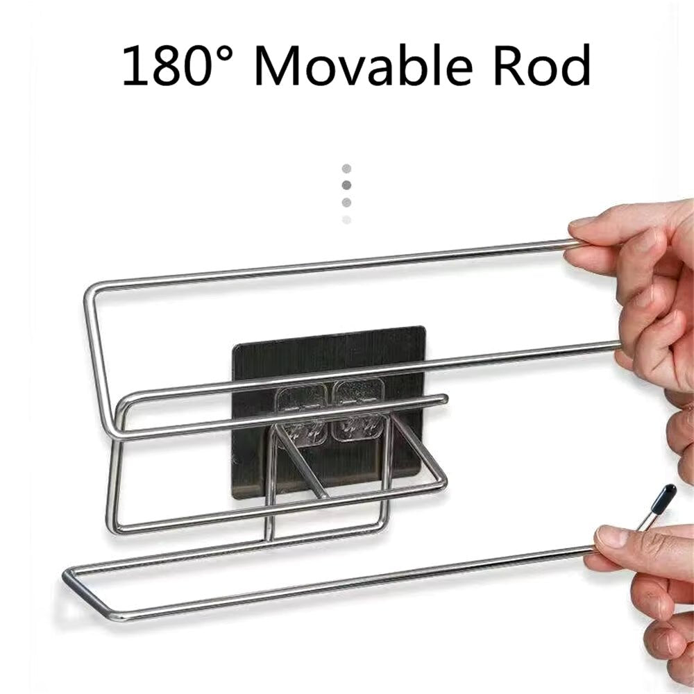 2PCS Kitchen Paper Towel Holder Adhesive Toilet Paper Rack Towel Hanger Tissue Dispenser Roll Napkin Cabinet Storage Accessories Allinoneshop-24