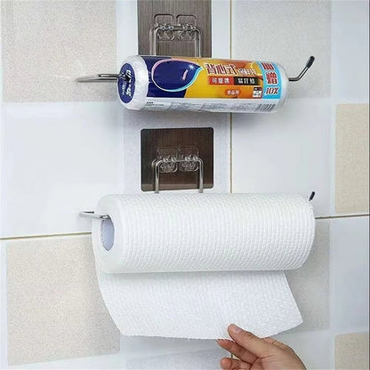 2PCS Kitchen Paper Towel Holder Adhesive Toilet Paper Rack Towel Hanger Tissue Dispenser Roll Napkin Cabinet Storage Accessories Allinoneshop-24