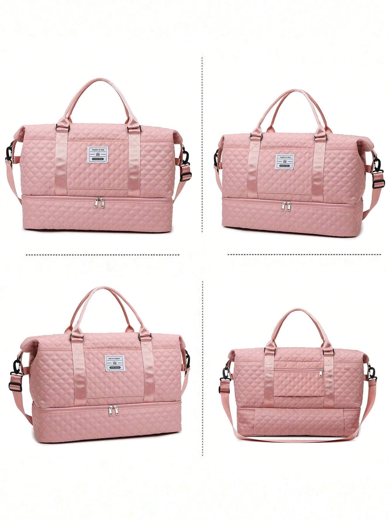 2PCS Large Capacity Travel Duffel Bag, Wet and Dry Separation Fitness Bag, Weekend Overnight Shoulder Bag, Hospital Necessary Mommy Bag, Travel Bag, Holiday Bag, Weekend Bag, Overnight Bag, with a Pull Bar Bag, with Shoe Storage, Boarding Bag, Cosmetics S Allinoneshop-24