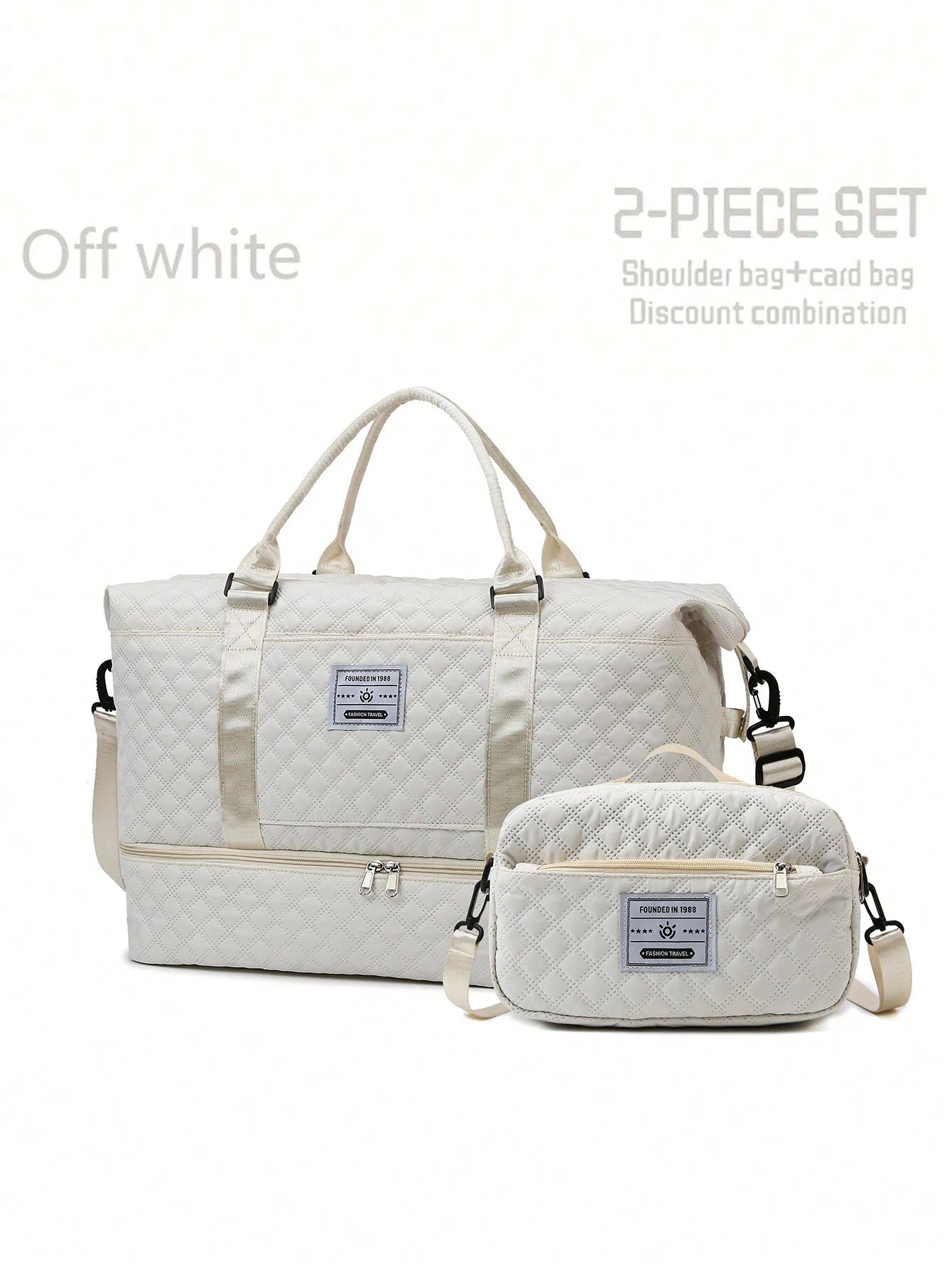 2PCS Large Capacity Travel Duffel Bag, Wet and Dry Separation Fitness Bag, Weekend Overnight Shoulder Bag, Hospital Necessary Mommy Bag, Travel Bag, Holiday Bag, Weekend Bag, Overnight Bag, with a Pull Bar Bag, with Shoe Storage, Boarding Bag, Cosmetics S Allinoneshop-24