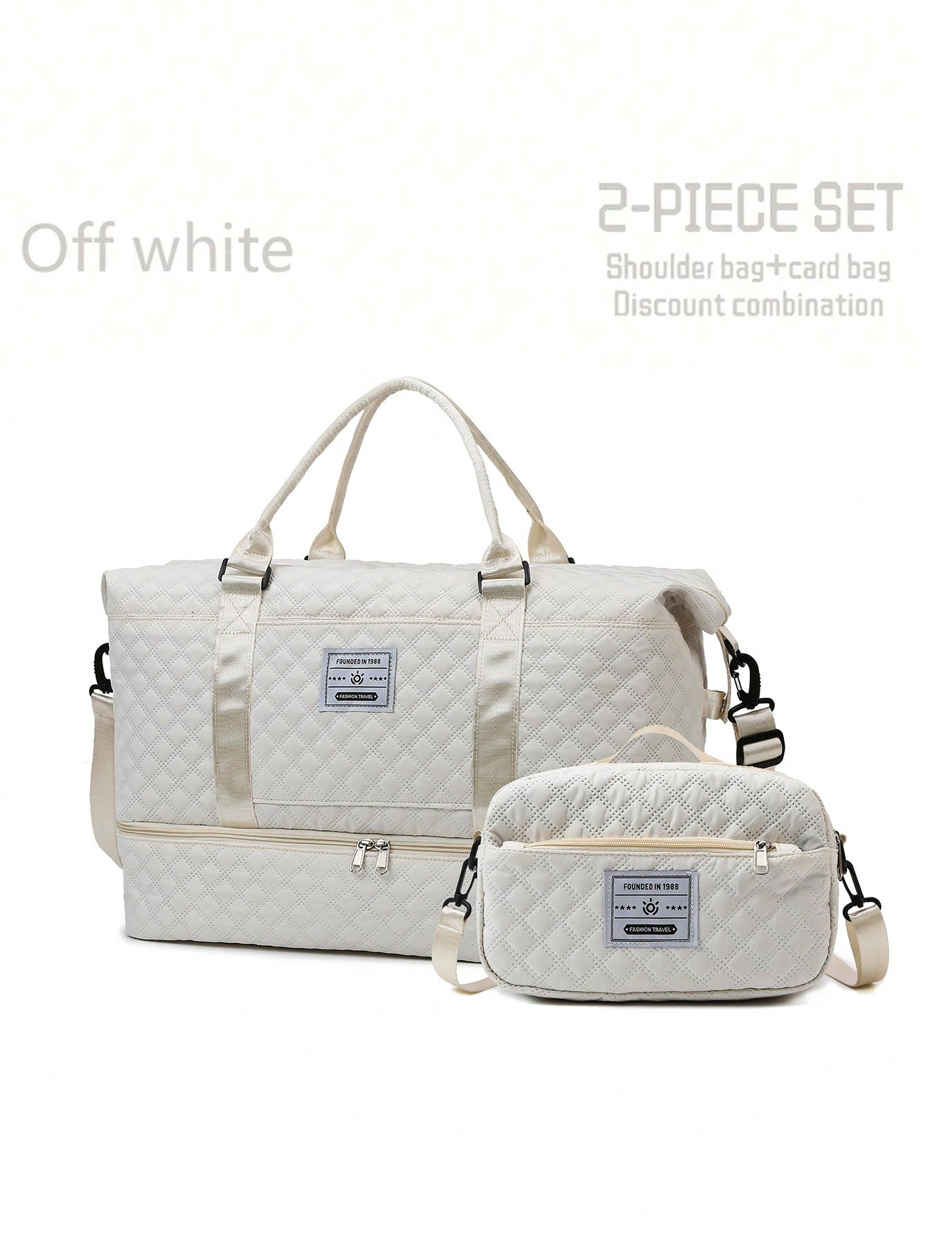 2PCS Large Capacity Travel Duffel Bag, Wet and Dry Separation Fitness Bag, Weekend Overnight Shoulder Bag, Hospital Necessary Mommy Bag, Travel Bag, Holiday Bag, Weekend Bag, Overnight Bag, with a Pull Bar Bag, with Shoe Storage, Boarding Bag, Cosmetics S Allinoneshop-24