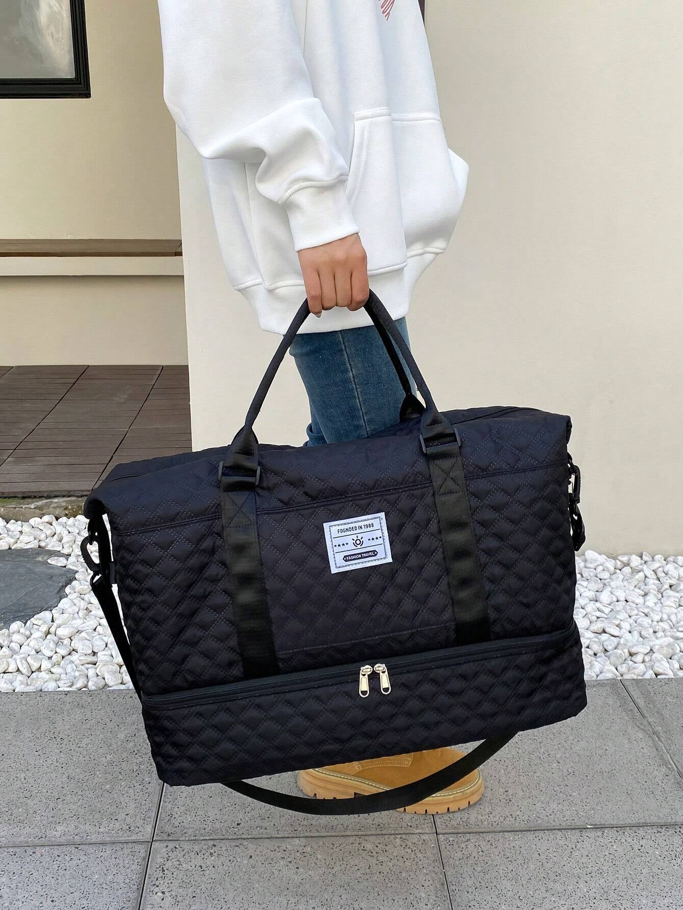 2PCS Large Capacity Travel Duffel Bag, Wet and Dry Separation Fitness Bag, Weekend Overnight Shoulder Bag, Hospital Necessary Mommy Bag, Travel Bag, Holiday Bag, Weekend Bag, Overnight Bag, with a Pull Bar Bag, with Shoe Storage, Boarding Bag, Cosmetics S Allinoneshop-24