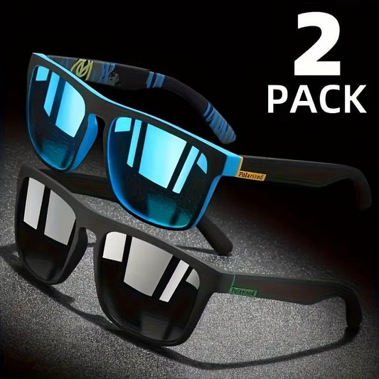 2Pcs Square Polarized Sunglasses anti Glare Sun Shades for Summer Party Vacation Travel Driving Fishing Allinoneshop-24