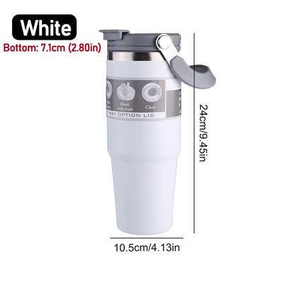 30Oz Vacuum Insulated Cup with Handle Double-Layer Insulated Cup Stainless Steel Sports Water Bottle for Cold Hot Beverages Allinoneshop-24