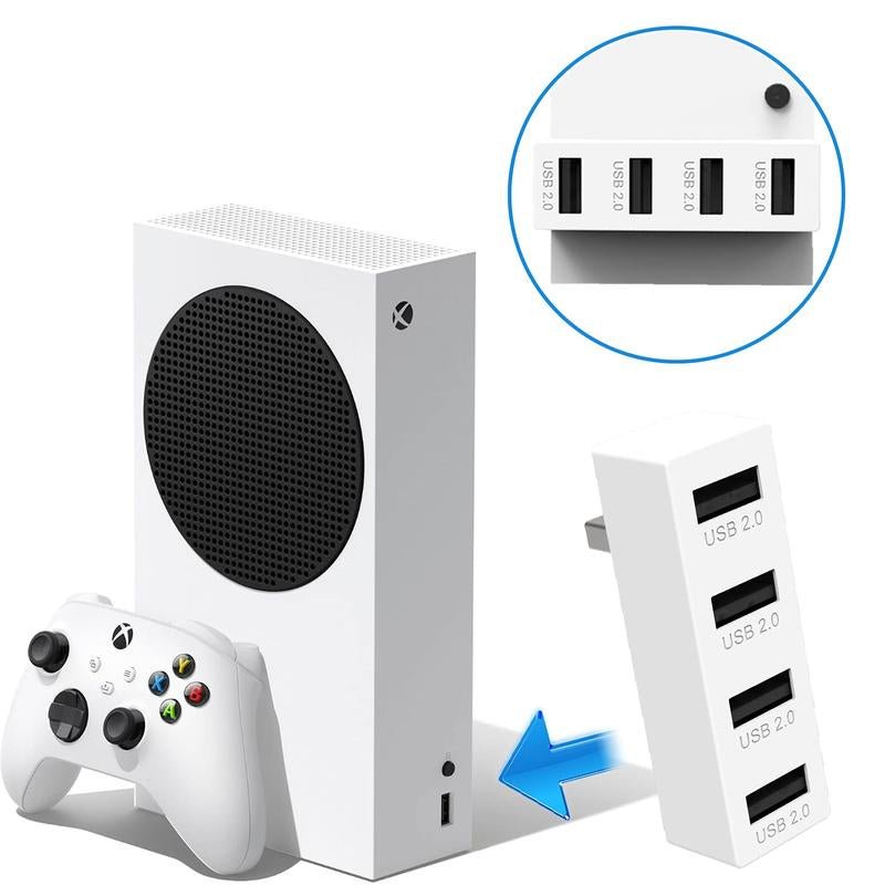 4 Ports USB Hub 2.0 for Xbox Series X/S, High Speed USB Hub Splitter Expansion Console,Usb Expander for Laptop, Flash Drive,Hdd Allinoneshop-24