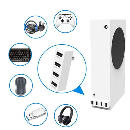 4 Ports USB Hub 2.0 for Xbox Series X/S, High Speed USB Hub Splitter Expansion Console,Usb Expander for Laptop, Flash Drive,Hdd Allinoneshop-24