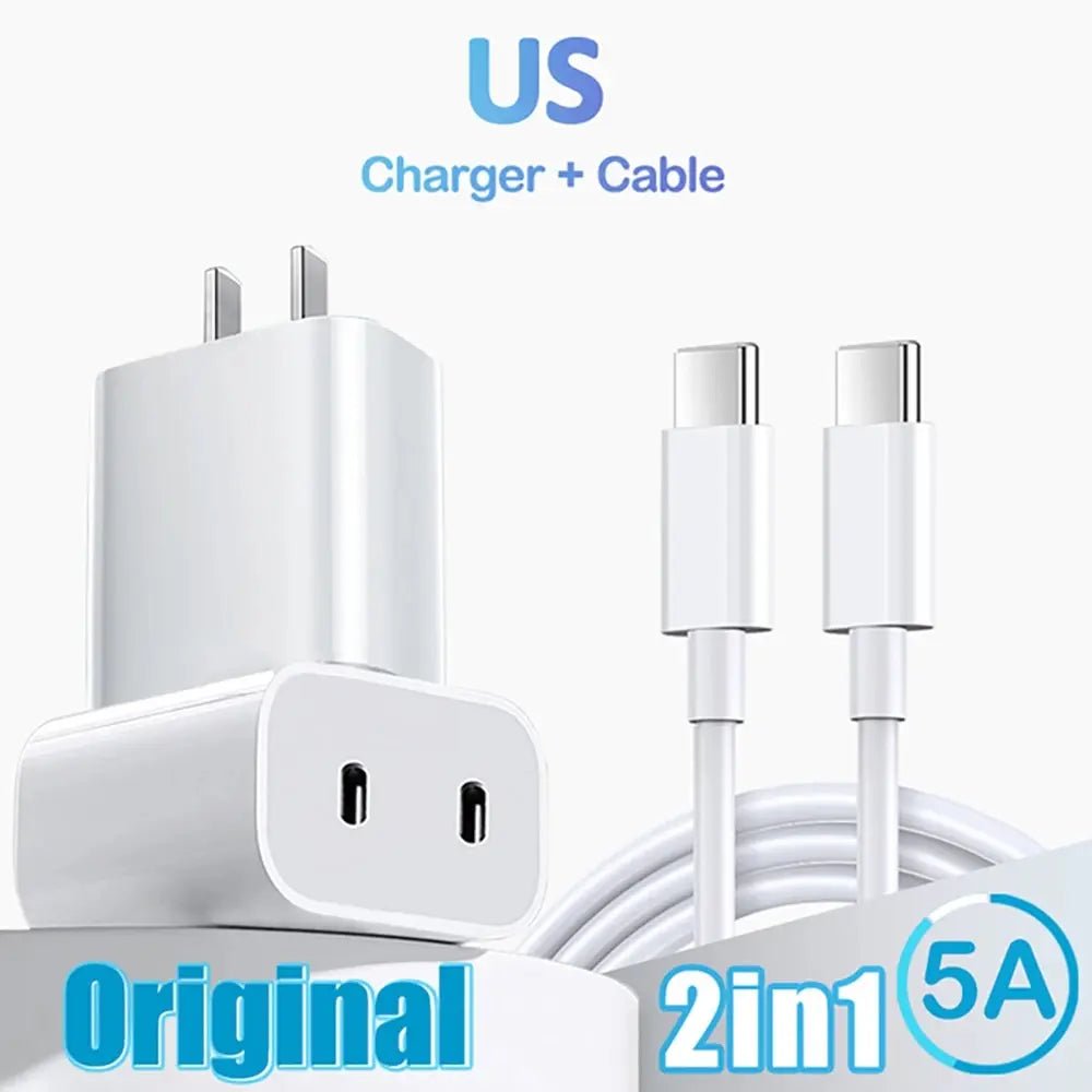 40W Dual PD USB C Charger Quick Charge 3.0 Type C EU/US Plug Phone Charger Adapter for Apple Iphone 15 14 Pro Max Samsung Xiaomi Allinoneshop-24