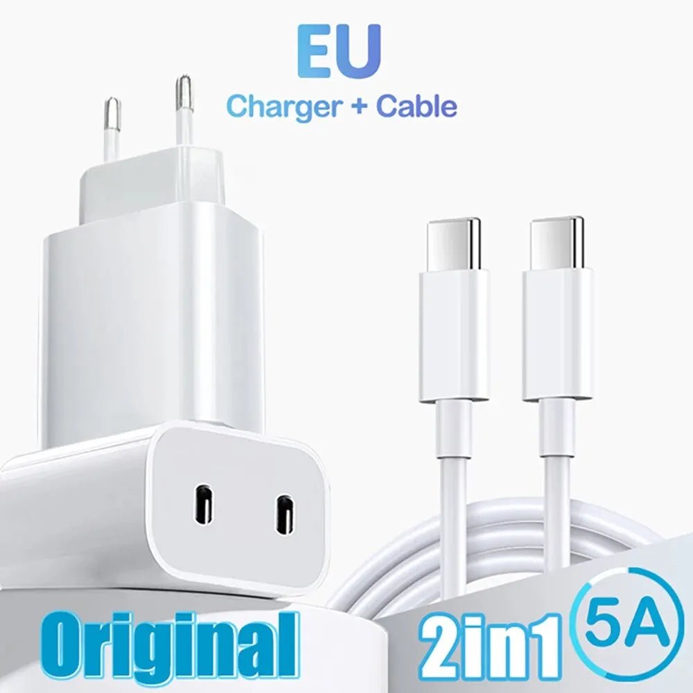 40W Dual PD USB C Charger Quick Charge 3.0 Type C EU/US Plug Phone Charger Adapter for Apple Iphone 15 14 Pro Max Samsung Xiaomi Allinoneshop-24