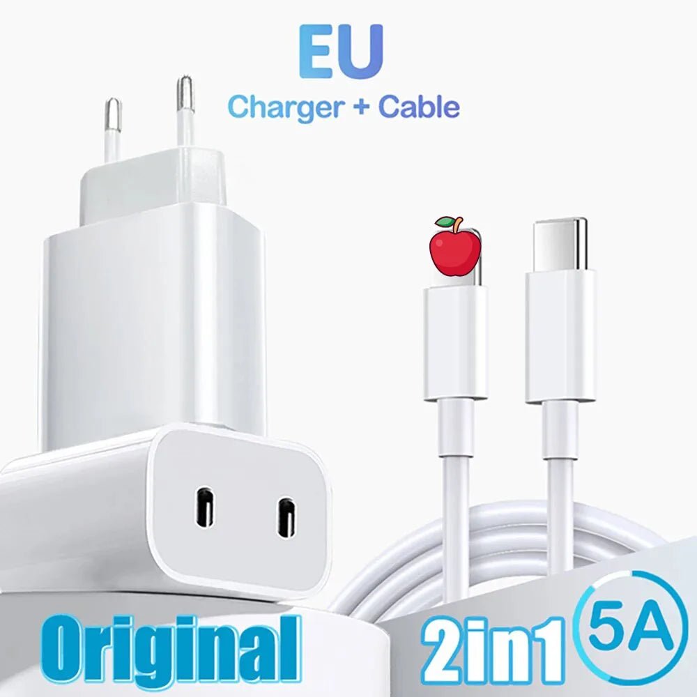 40W Dual PD USB C Charger Quick Charge 3.0 Type C EU/US Plug Phone Charger Adapter for Apple Iphone 15 14 Pro Max Samsung Xiaomi Allinoneshop-24