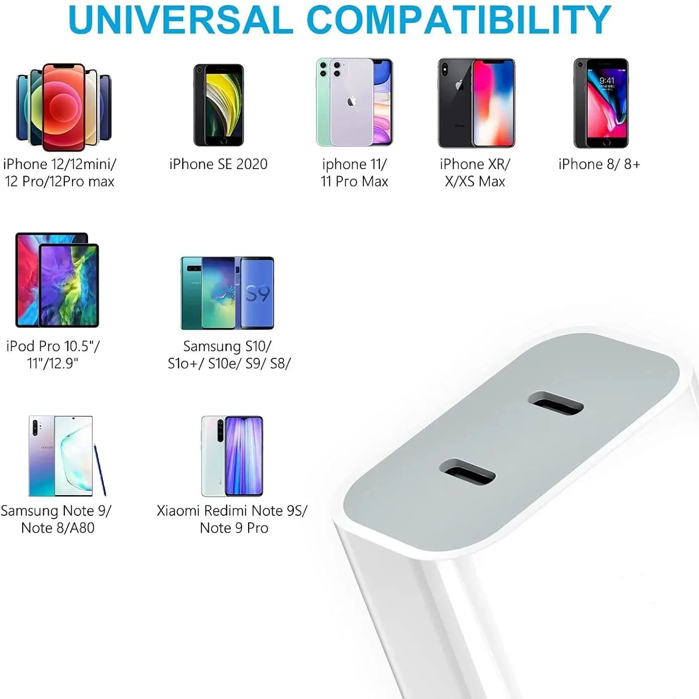 40W Dual PD USB C Charger Quick Charge 3.0 Type C EU/US Plug Phone Charger Adapter for Apple Iphone 15 14 Pro Max Samsung Xiaomi Allinoneshop-24