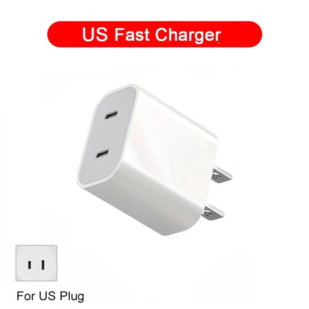 40W Dual PD USB C Charger Quick Charge 3.0 Type C EU/US Plug Phone Charger Adapter for Apple Iphone 15 14 Pro Max Samsung Xiaomi Allinoneshop-24
