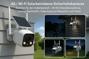4G /WFII Solar Security Cameras Wireless Outdoor 2K HD Video Surveillance Color Night Vision Human/Animal Detection - Allinoneshop - 247445031750785