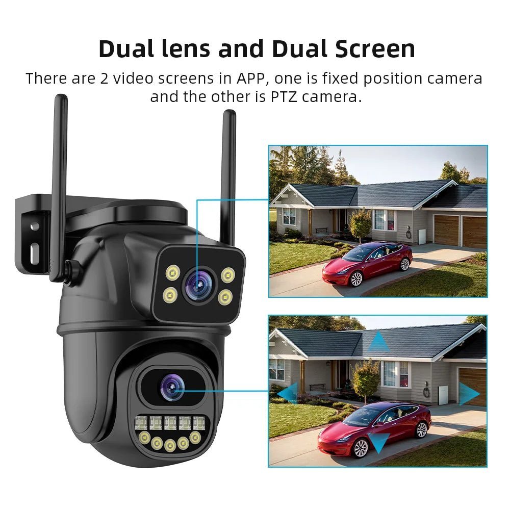 4K 8MP HD Wifi PTZ Camera Outdoor 4MP Dual Lens Dual Screen AI Auto Tracking IP Camera CCTV Audio Video Surveillance P2P Icsee Allinoneshop-24